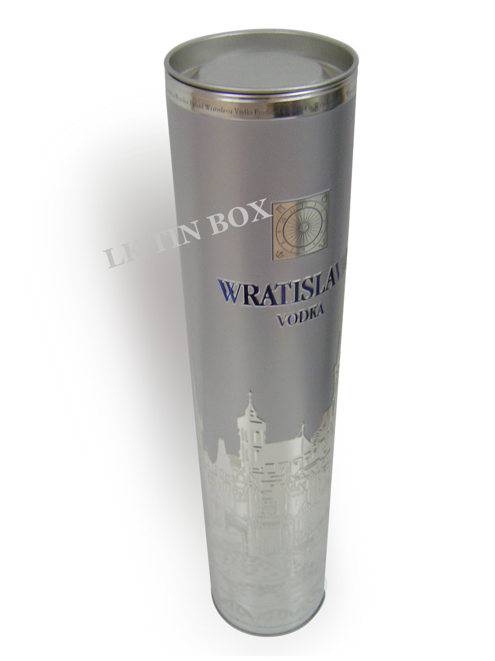 Cylinder 750ml Red Wine Bottle Packaging Box With Plug In Lid And Embossing