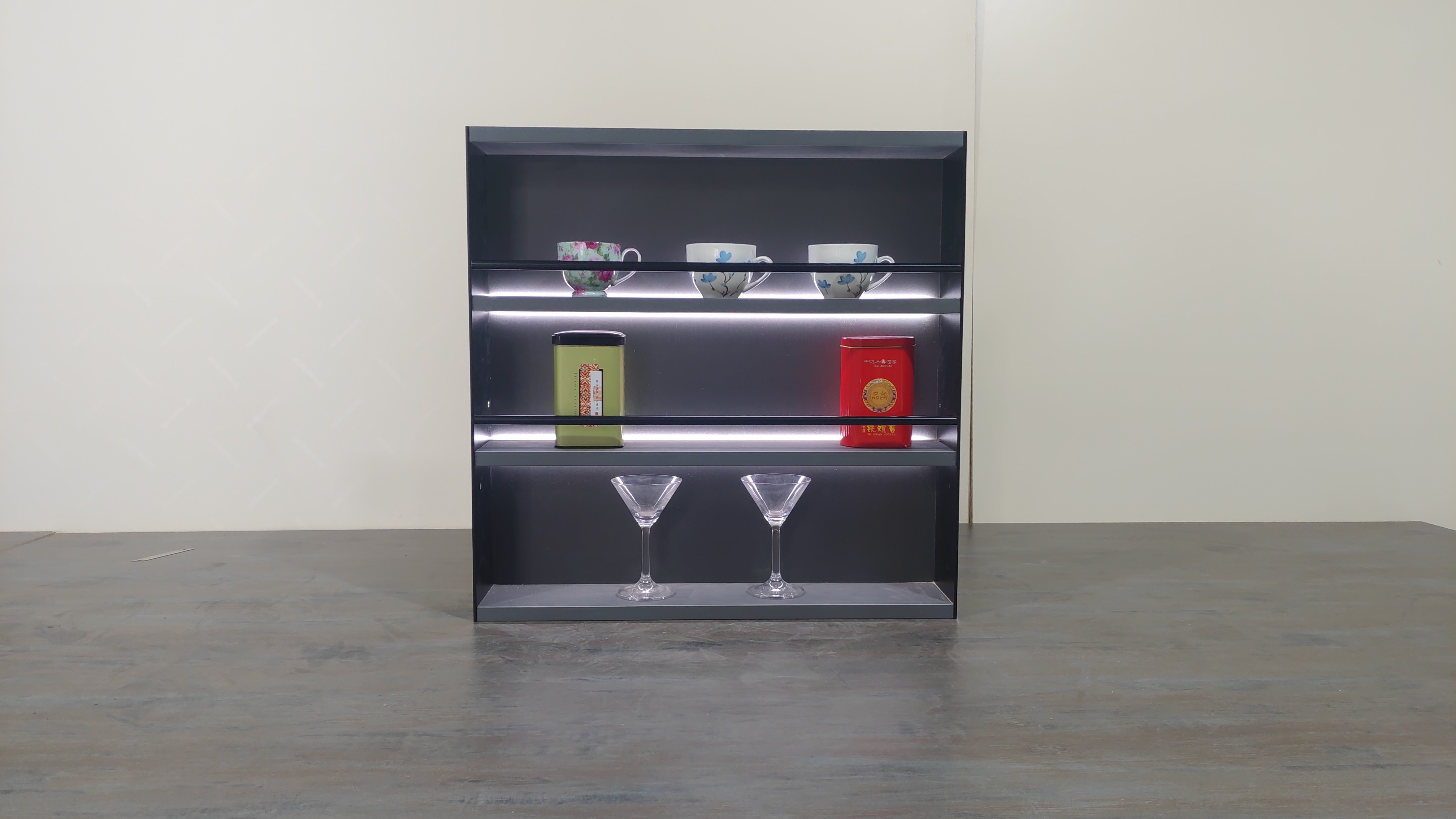 Kitchen Organizer Rack Shelf Storage Cabinet Backplane Light Table Shelf