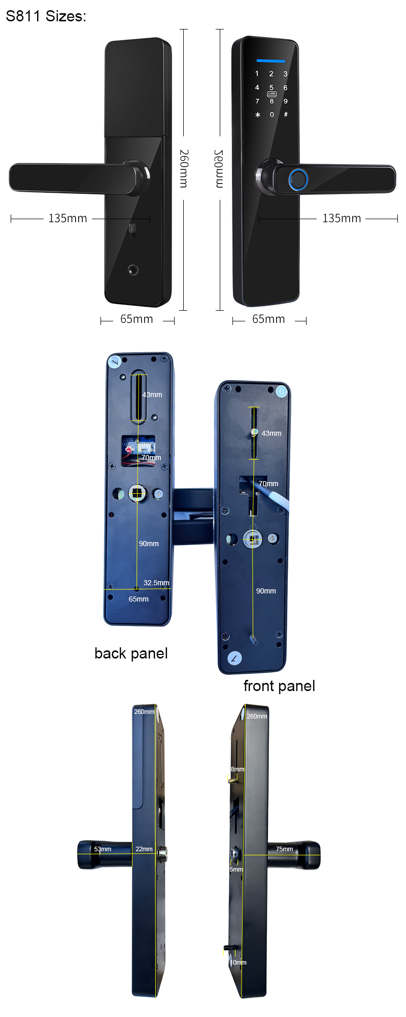 S811 Fingerprint Door Lock Intelligent Digital Code Door Lock