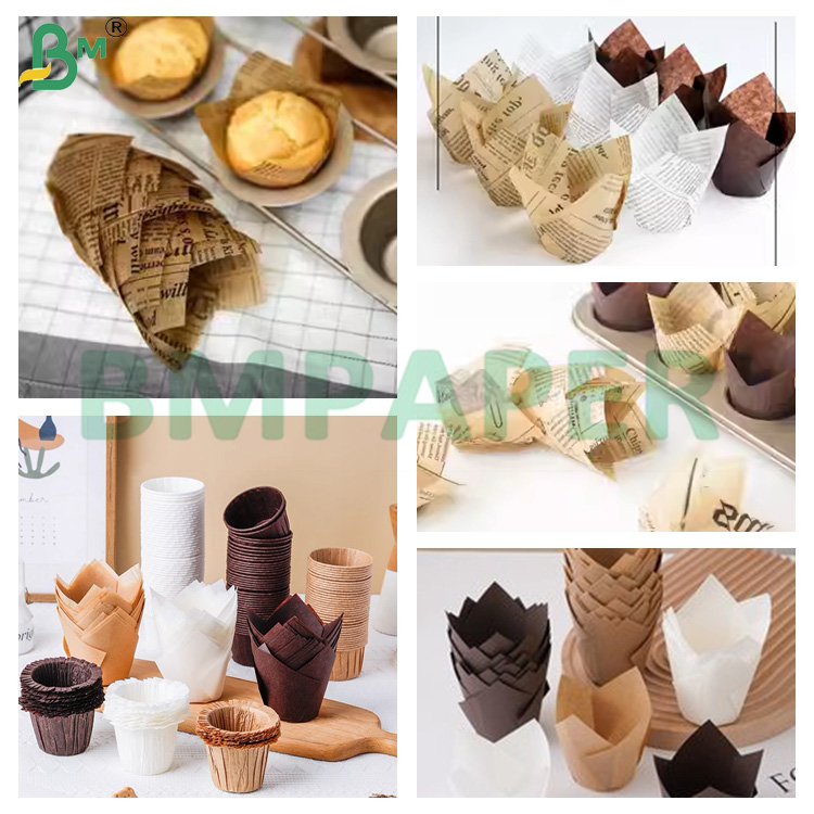 50g Brown Muffin Liner Baking Paper Uncoated Greaseproof Waterproof Food Grade