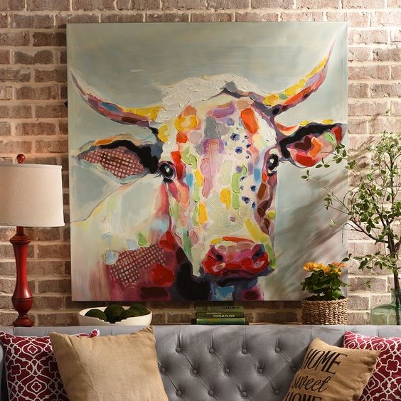 Eco Friendly Large Canvas Paintings Wall Decor Hand Painted Embellishments