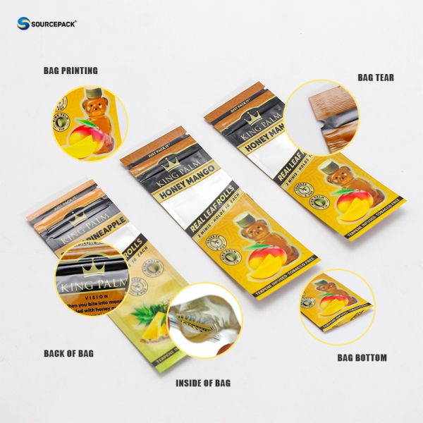 Customizable Cigar Leaf Rolls Packaging with Digital Printing Design