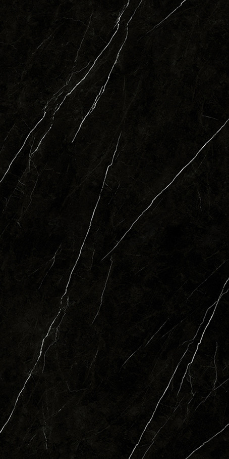 Large Black Bathroom 64"*128" Marble Look Porcelain Tile