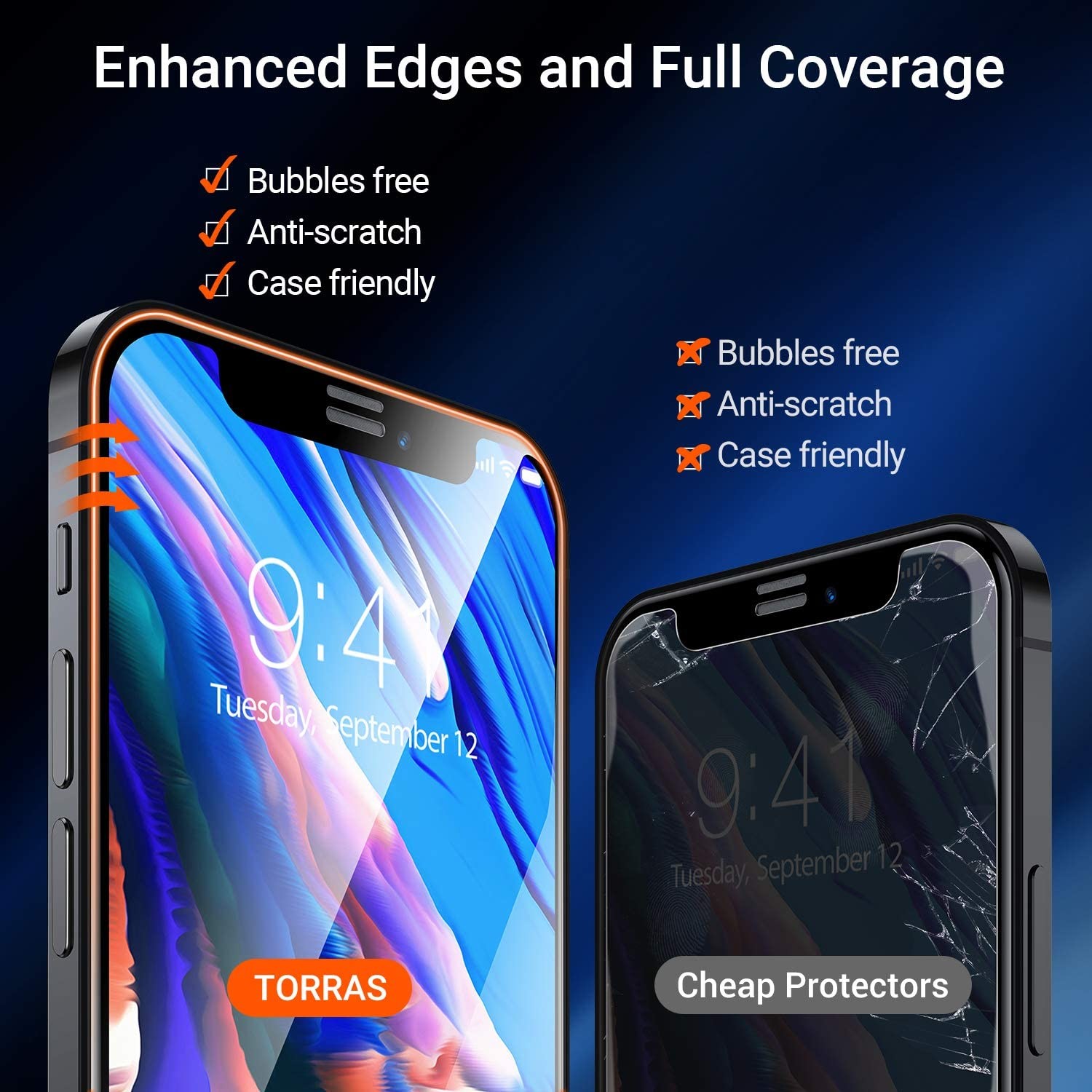Diamonds Hard Compatible with iPhone 12 Screen Protector/iPhone 12 Pro Screen Protector [10X Military-Grade Shatterproof