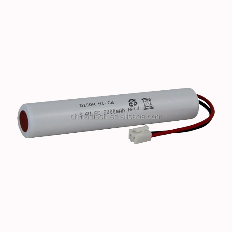 High Temperature NiCd SC 2000mah3.6V Rechargeable Battery Pack For Emergency Lighting And Power Tools