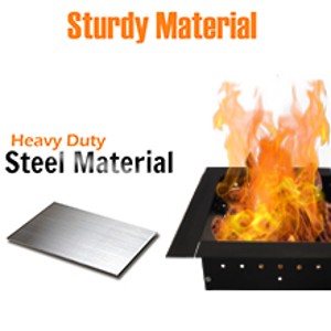 48in Square Fire Pit Ring High Carbon Steel Portable Collapsible Design Square Insert