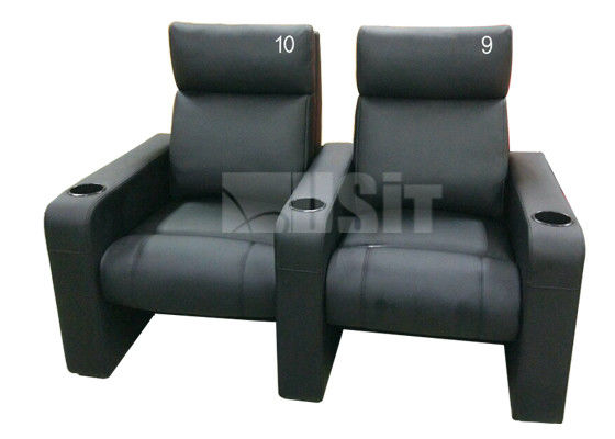 2 Seats Manual Recliner Home Theater Seating Couch With Aluminum Cup Holder