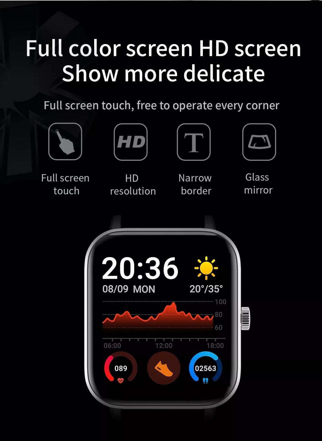 Fashionable Screen Blood Pressure Blood Oxgen Tracking Suit for Men Women H11 Smartwatch