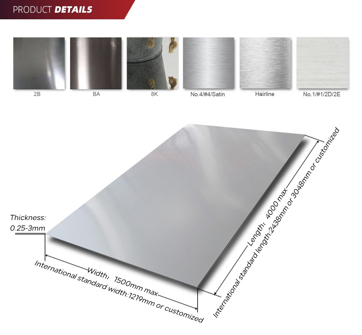 ASTM 201 304 316 Cold Rolled Stainless Steel Sheet/Plate Cut to Size Factory price