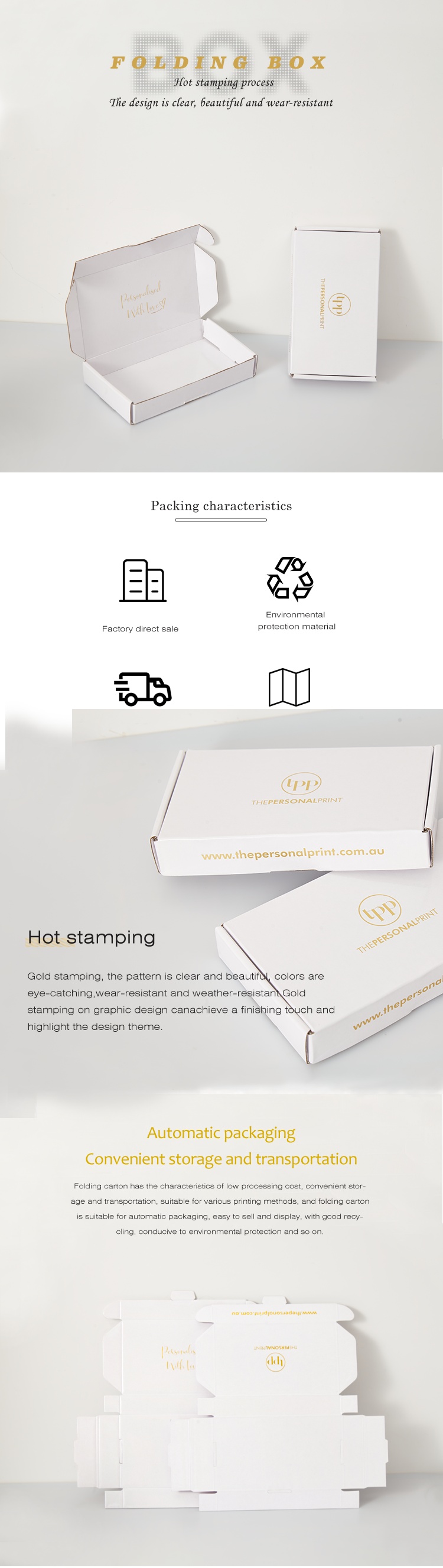 Custom Logo Corrugated Paper Gift Package Mailer Box White Shipping Paper Boxes