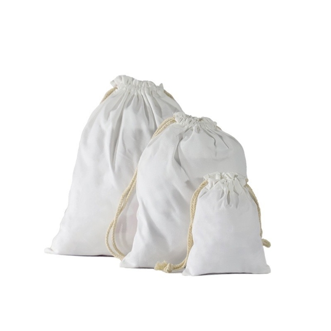 Logo Printing Sublimation Canvas Bags Storage Sublimation Drawstring Bag Dustproof