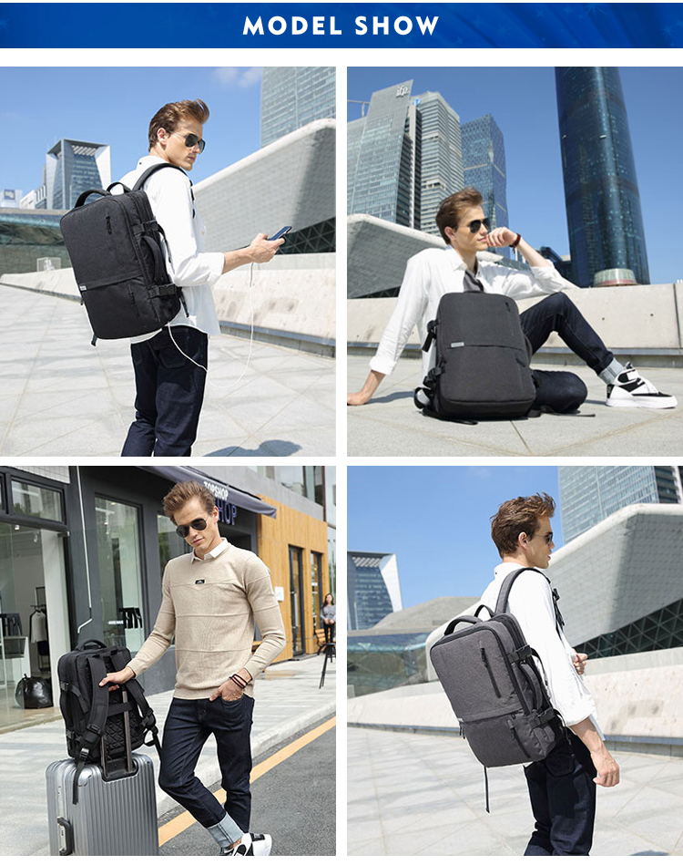 35L Carry On Expandable Travel Men Business Backpack Anti Theft
