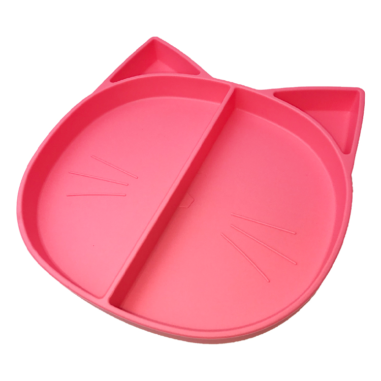 Baby Training Feeding Silicone Plate Hot Selling Customized Bpa Free Cat Shape