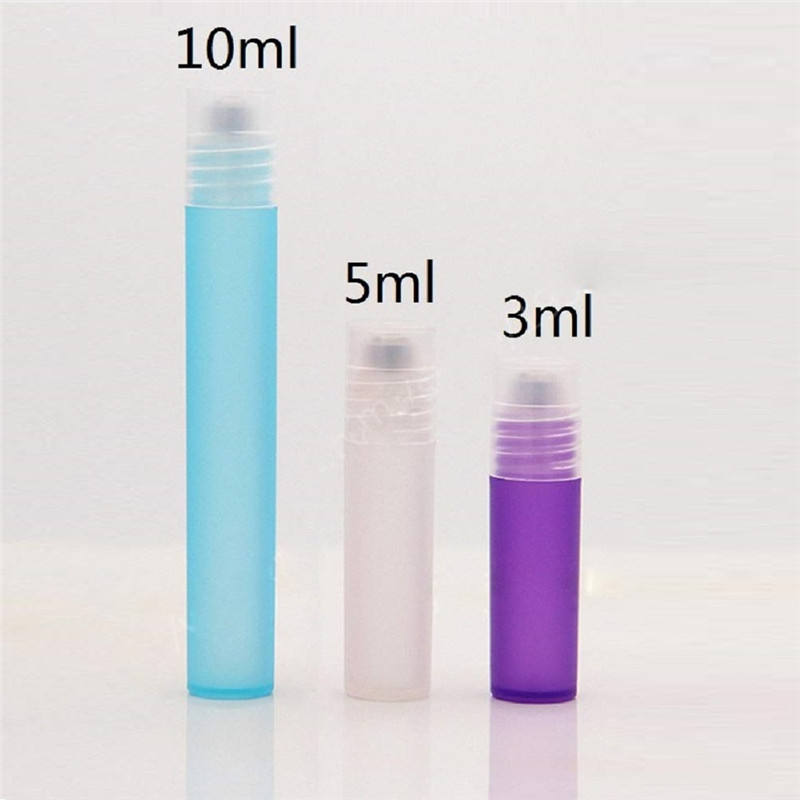 Frosted 10ml Empty Roll On Bottle Plastic Deodorant Perfume Oil Roller Ball Bottles