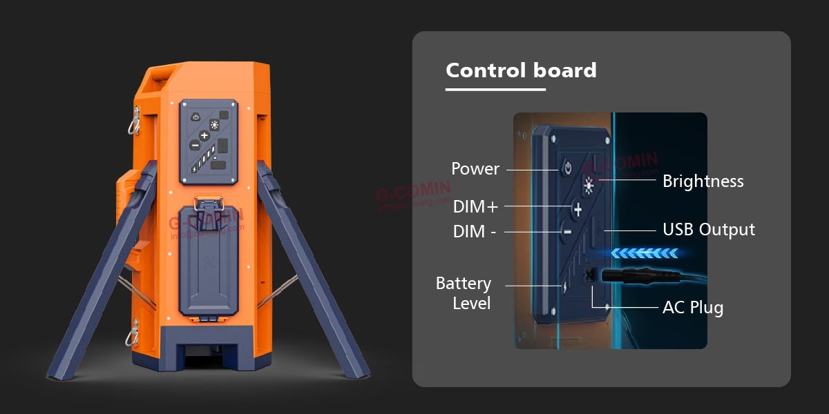 Emergency 15000LM Portable Battery Light Tower TL400 Outdoor Work Use