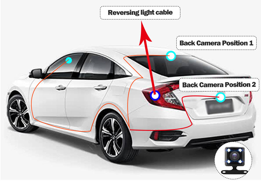 1080P 4Inch Front And Rear Dual Lens Vehicle Dash Camera For Inside Car