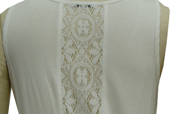 Fashion Lace Back Tank Top , Women'S 100 Percent Cotton Tank Tops Comfortable