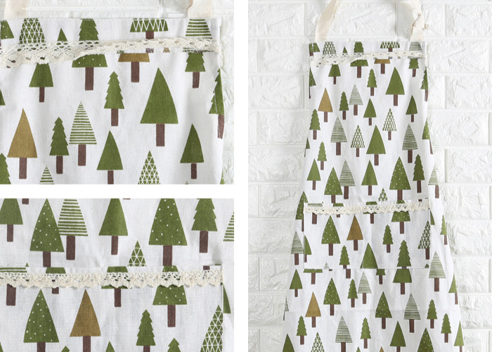 Puting Kitchen wear cooksmart wipe clean Apron pocket diablement fort cotton White bear tree customized