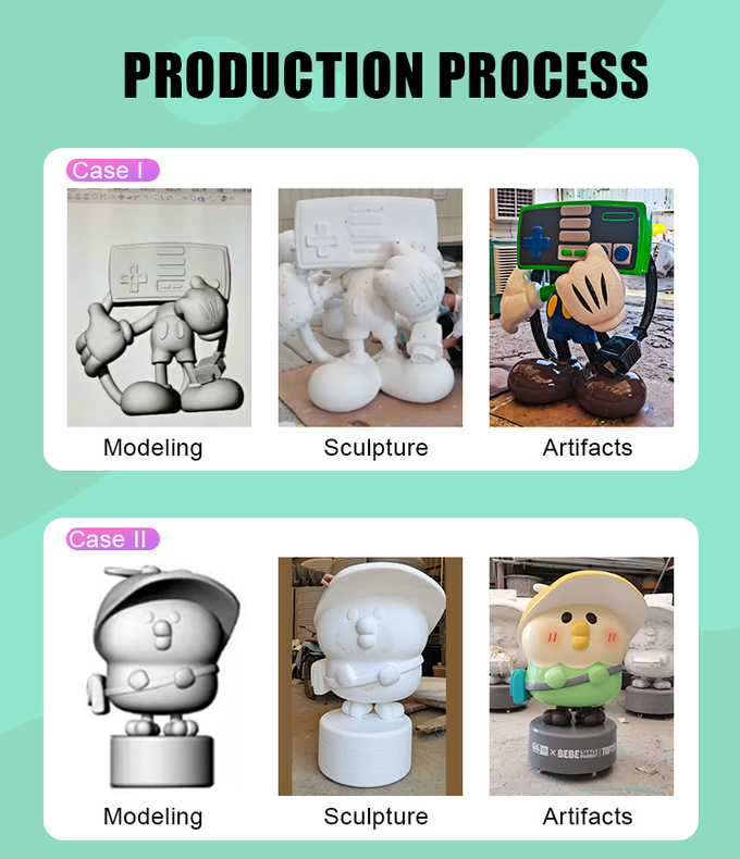 Colorful 3m High 3D Cartoon Resin Fiberglass Sculpture for Event Exhibition 1