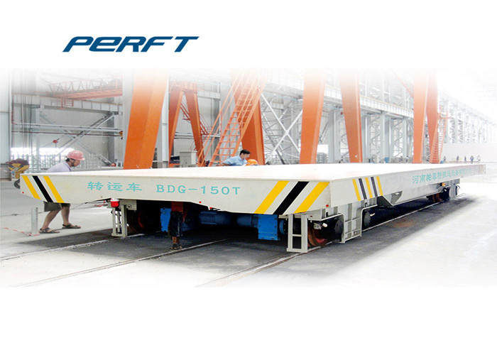 100t Heavy Duty Motorized Transfer Cart For Transport Large Machines