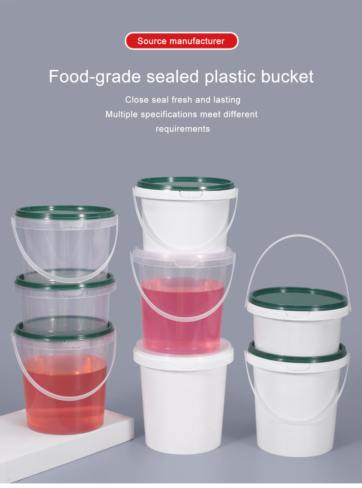 Customrized Logo 350ml 500ml 700ml Disposable PP Plastic Round Food Bowl with Lid