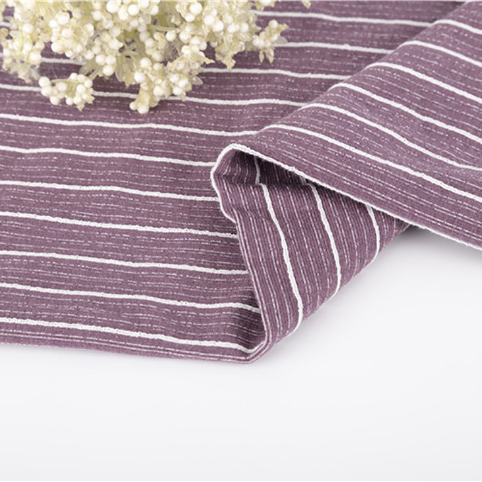 Cotton Refreshing Single Jersey Vertical Striped Material Fabric For Tcasual Wear