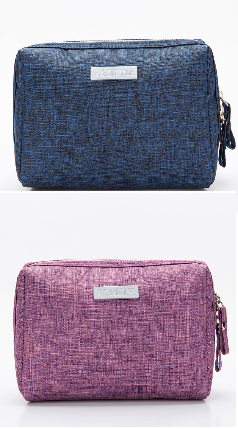 Women Foldable Blank Polyester Cosmetic Bag With Zipper