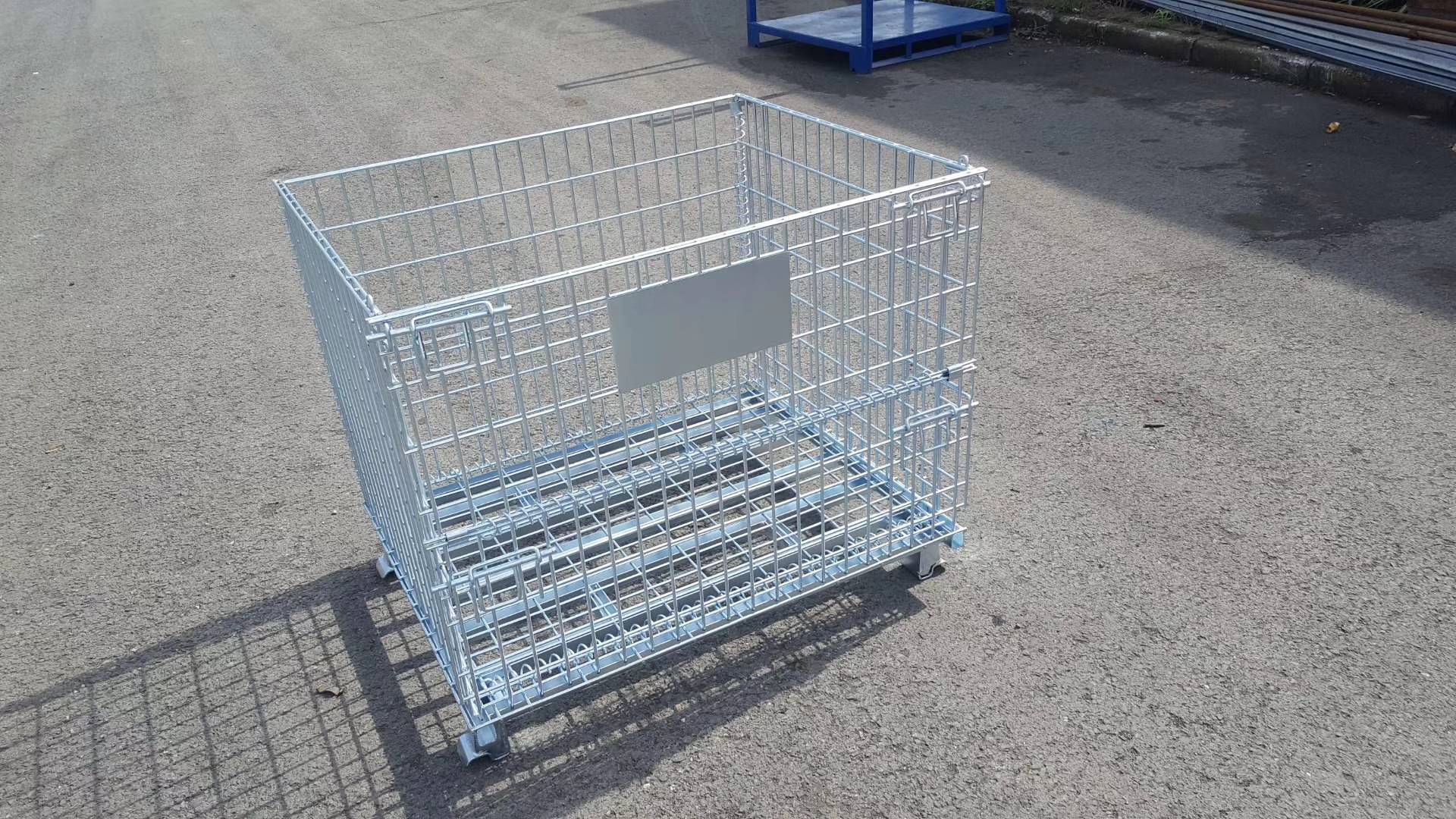 Warehouse Mesh Box Foldable Wire Container Foldable Stackable