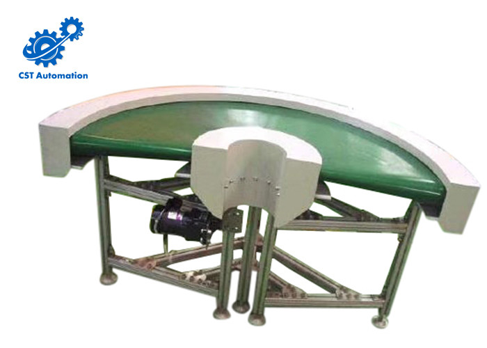 Green PVC Belt Belt Driven Conveyor 180 Degree Large Transmission Capacity