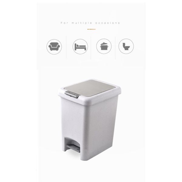 China Wholesale Small Household Foot Pedal Plastic Dustbin With Cover