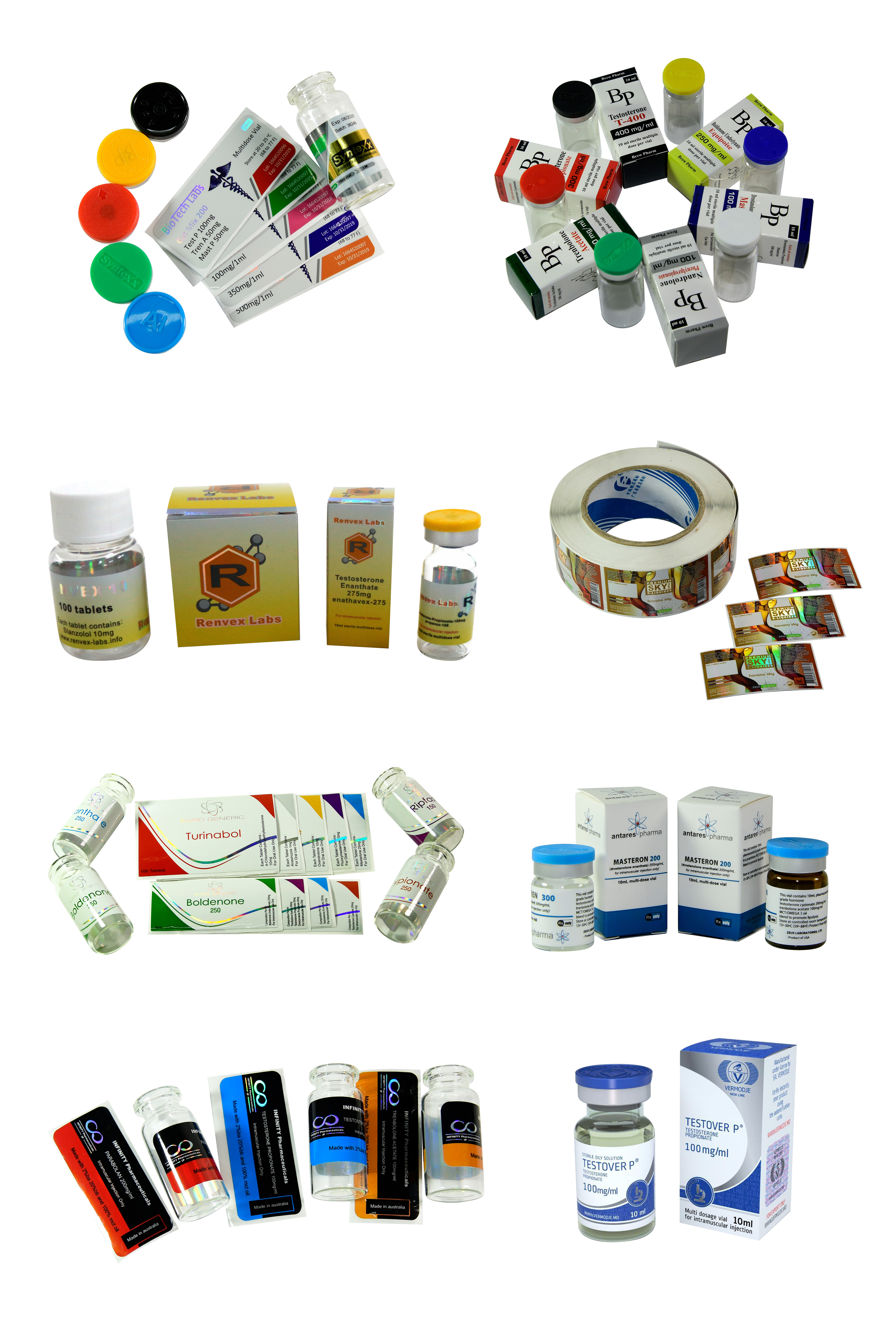 PVC Pharmacy 10ml Vial Labels Spot UV Printing Water Resistant