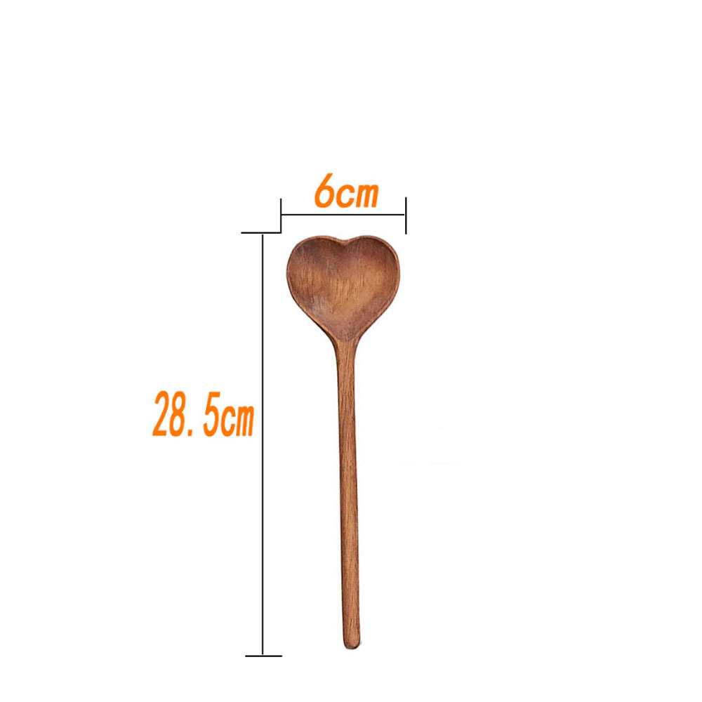 wooden heart shaped salad spoon