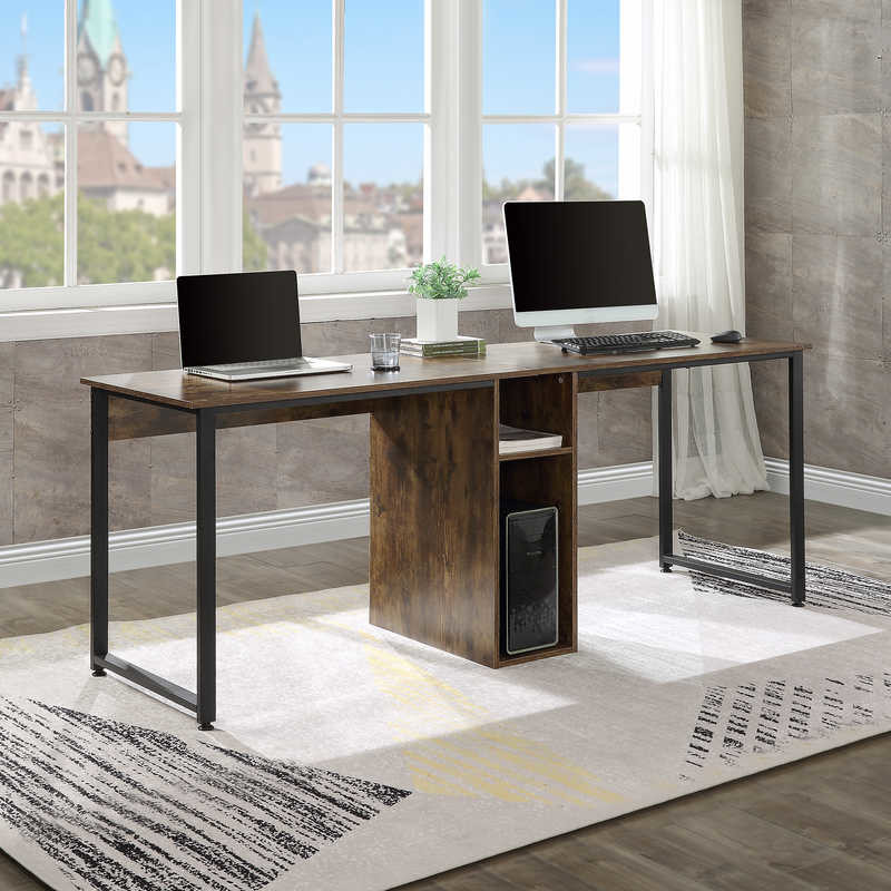 MDF Desktop Home Office 2 Person Workstation Desk 68.35lbs Weight