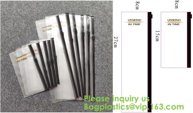 k Plastic Bags Packaging Custom Clear Poly Pvc Slider Zipper Bag, Standup Cosmetics Packaging PVC Slider Bag