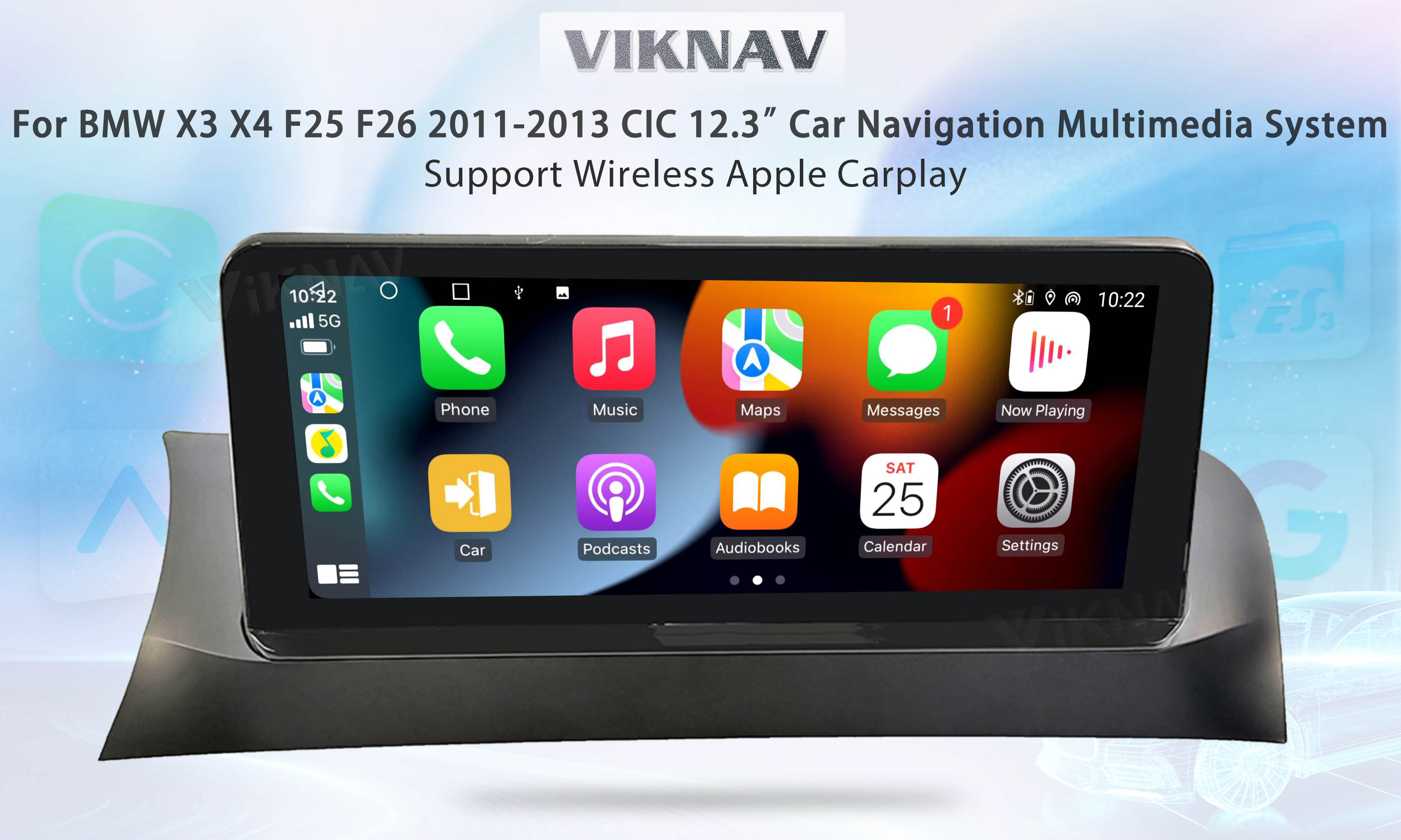 Viknav 12.3 inch Car Radio For BMW X3 X4 F25 F26 2011 2012 2013 CIC System Wireless Multimedia Player GPS Navigation And