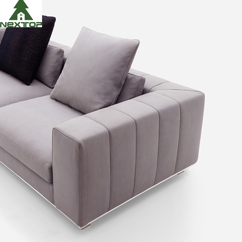 OEM Hotel Lobby Furniture Modular Sofa Set Leather Fabric Straight Sofa Living Room
