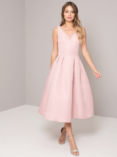 Pink Sleeveless Open Back Long Dress Woman