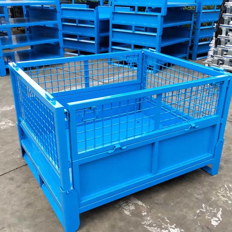 Industrial Warehouse Material Metal Pallet Box Folding Stackable