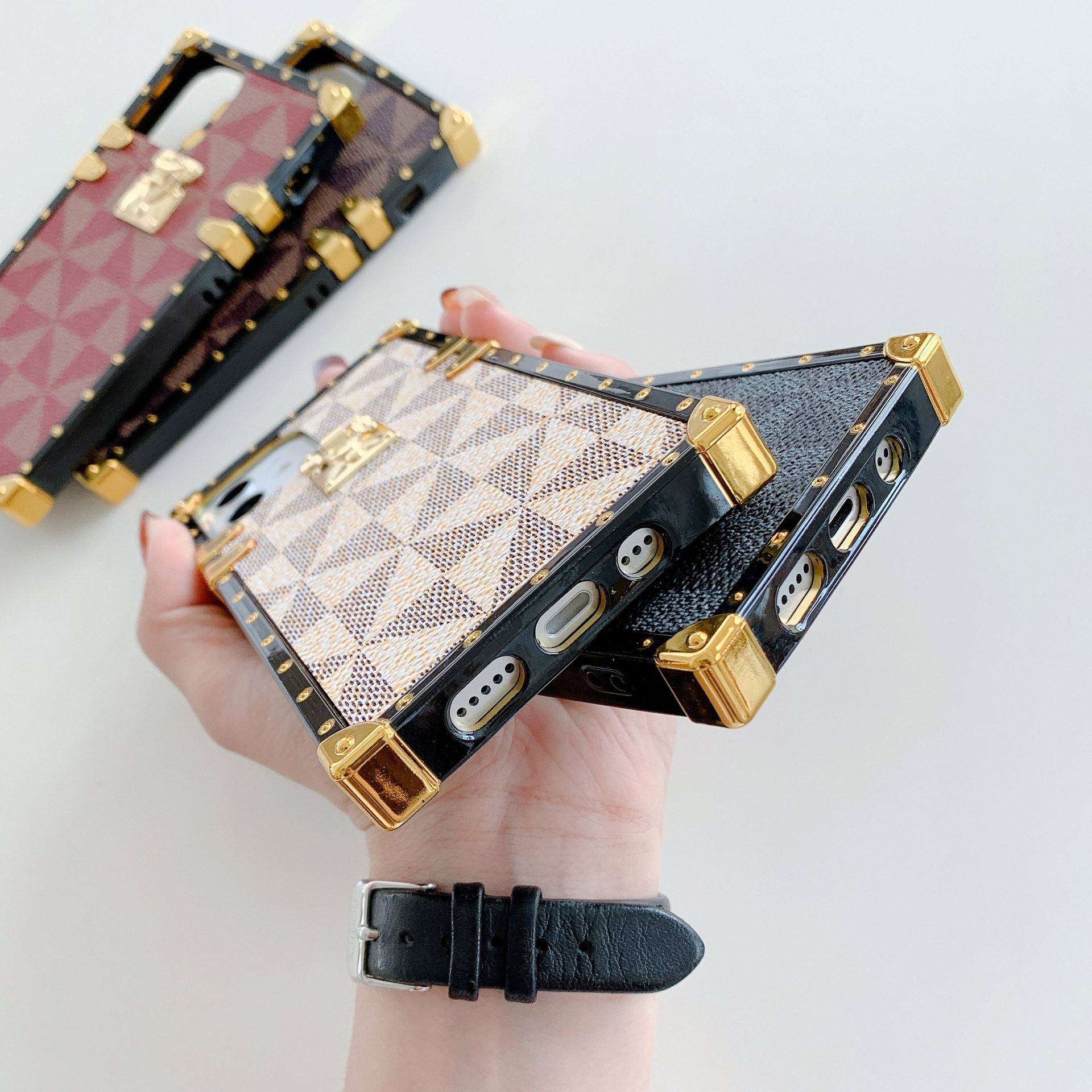 Soft Cover PU Mobile Phone Case For iPhone 14 13 12 Pro Max All-inclusive Luxury Fashion Designer Quare Case