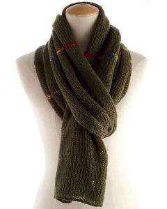 China True Fair Trade Thick Winter Infinity Scarf , Green / Blue Wool Ladies Knitted Scarves on sale