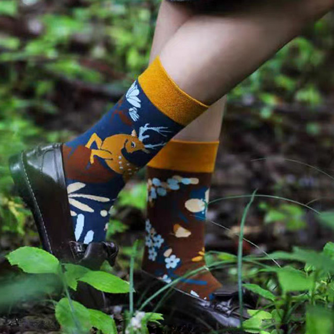 Jacquard Custom Men Socks Colorful Funny Cute Cartoon Young Men Socks