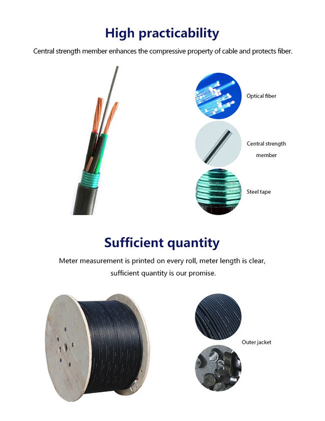 GYTA GYFTA 6 Core 24 Core Outdoor Fiber Optic Cable 1km With PE Sheath