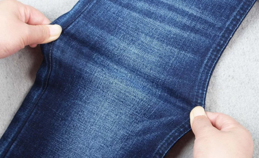 59 Inch 10.5oz Tencel Spandex Fabric Dark Blue Denim Unsanforized