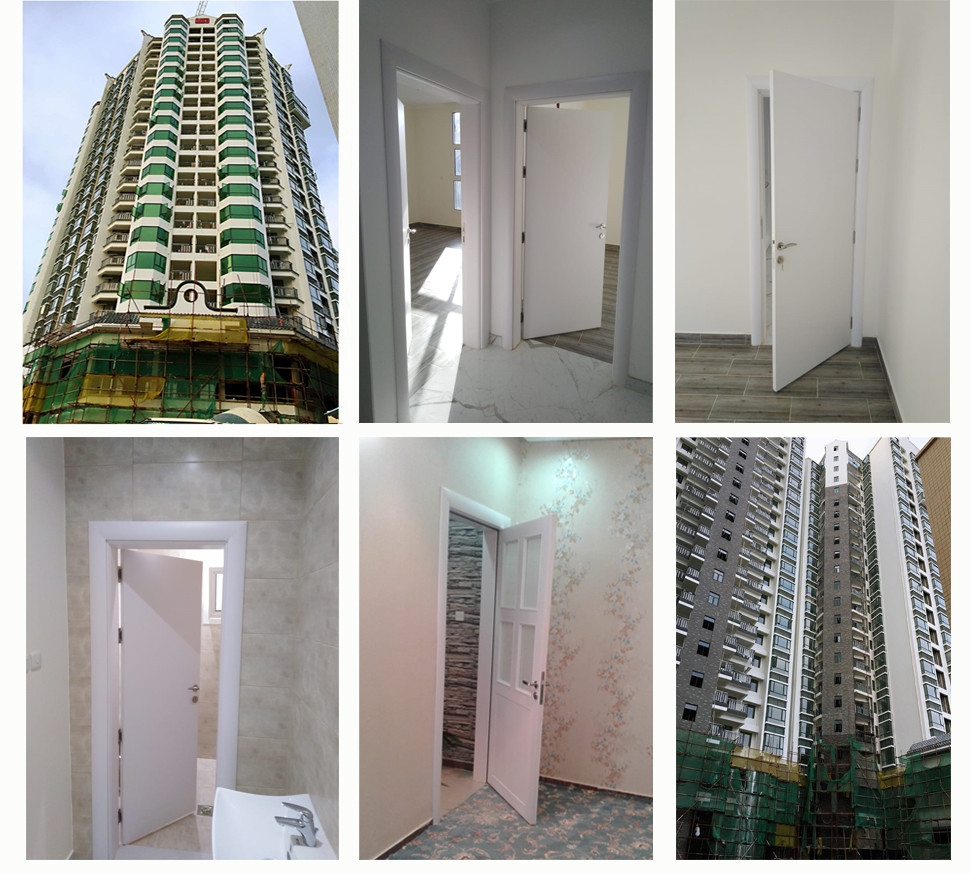 Wooden Composited Residential WPC Doors Entry Anti Formaldehyde Hotel Use