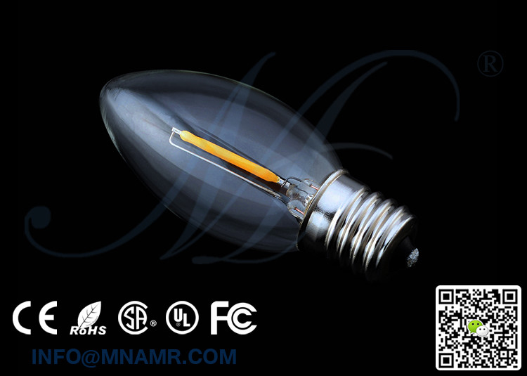 Traditional LED Flame Lights Mini C9 Edison Bulb E12 1w 110v-240vac