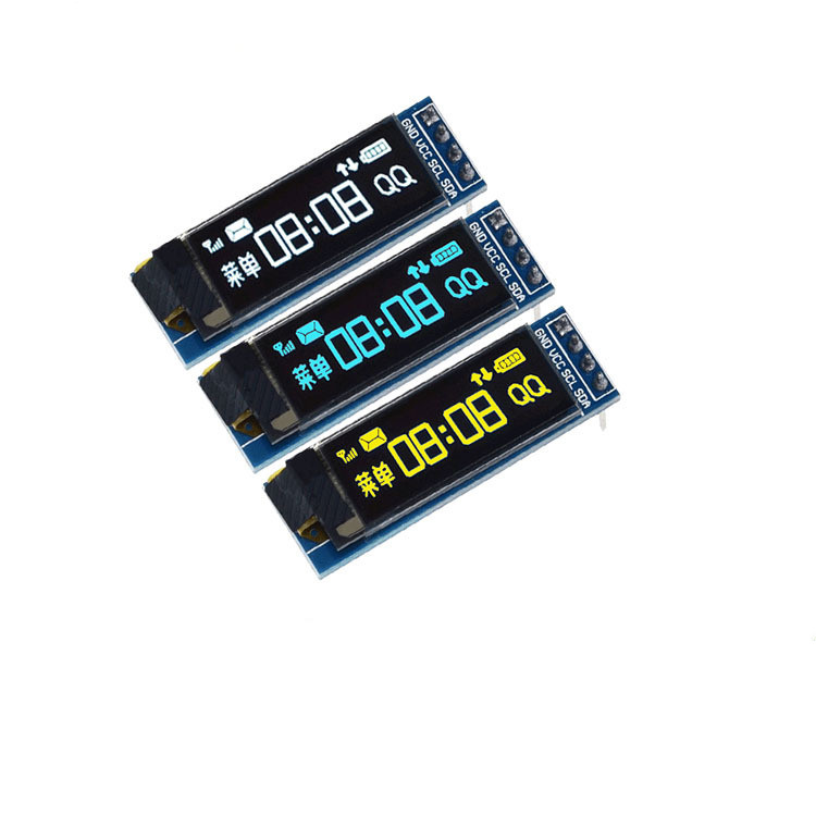 0.91 Inch PMOLED Display With PCBA, 128x32 Resolution, 4 Pins I2C Interface , Driving IC SSD1306