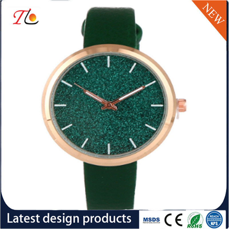 Wholesale Customization PU Watch Alloy Case Quartz Watch Fashion Watch Colorful Leather Band Shining Diamond Lady Watch
