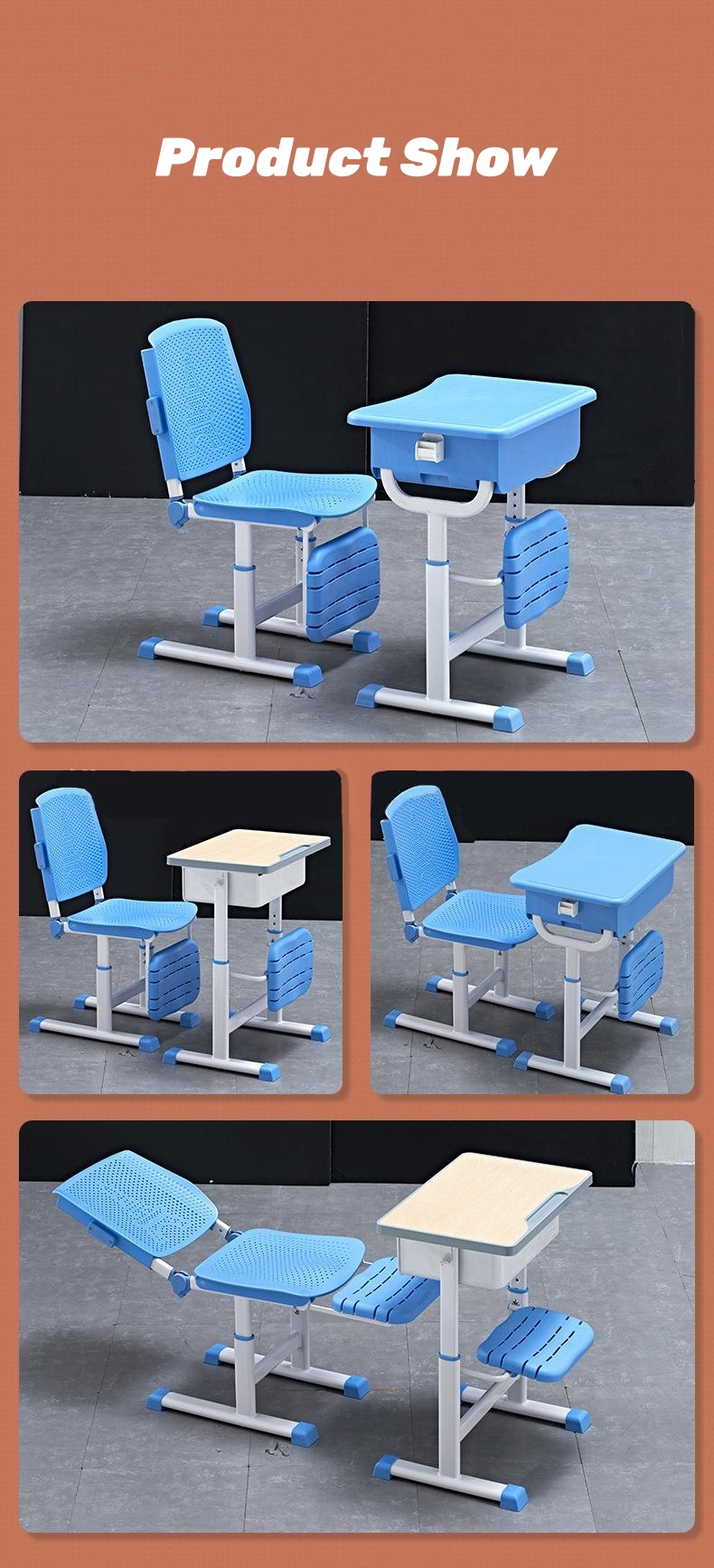 School Furniture Children's Study Table and School Lunch Table for Students