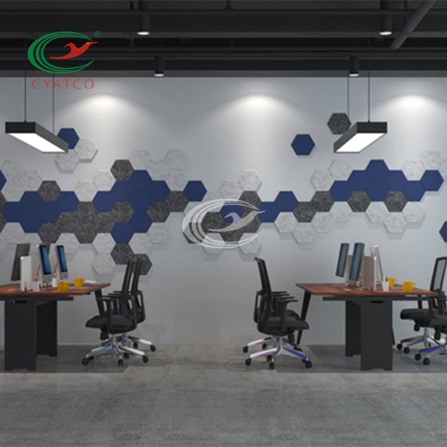 Practical Harmless Hexagon Soundproof Panels , Mildewproof Acoustic Hexagon Tiles