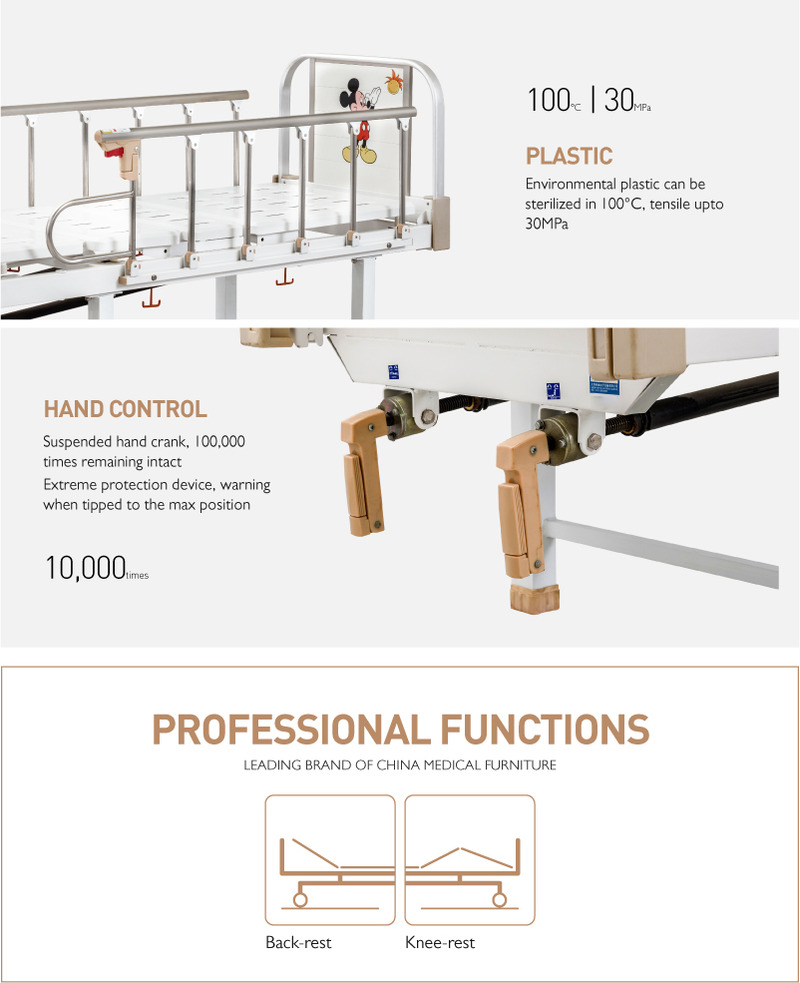Factory 2 Cranks 2 Function Adjustable Newborn Medical Crib Kids Nursing Pediatric Bed Manual Hospital Children Bed